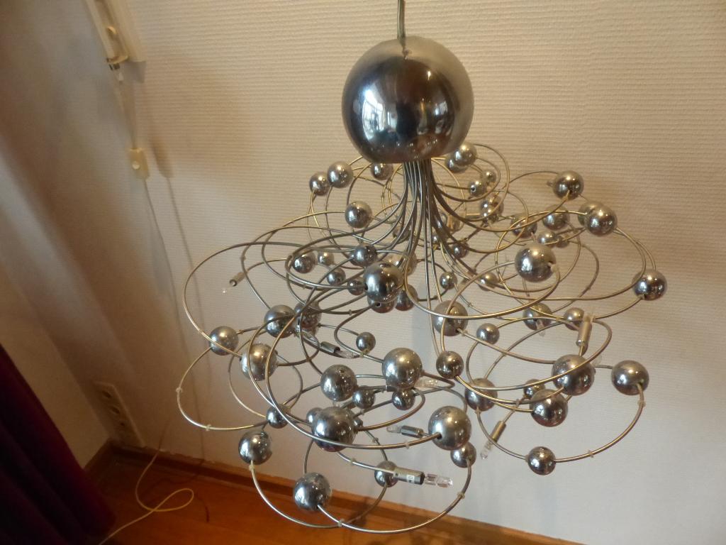 Space Age Sputnik hanglamp., Huis en Inrichting, Lampen | Plafondlampen, Ophalen, Gebruikt, Metaal