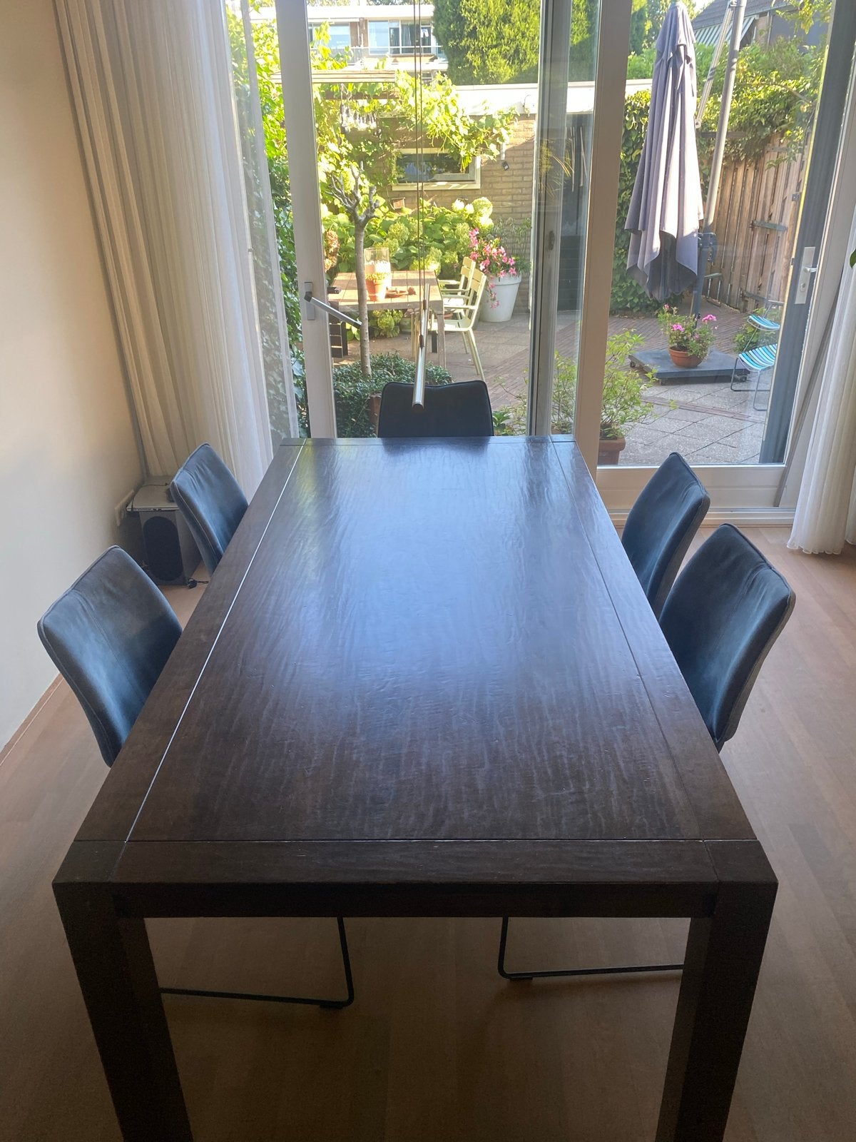 Elegante eettafel 100x200 cm - Donkerbruin hout, Huis en Inrichting, Tafels | Eettafels, Ophalen, 50 tot 100 cm, Vijf personen of meer