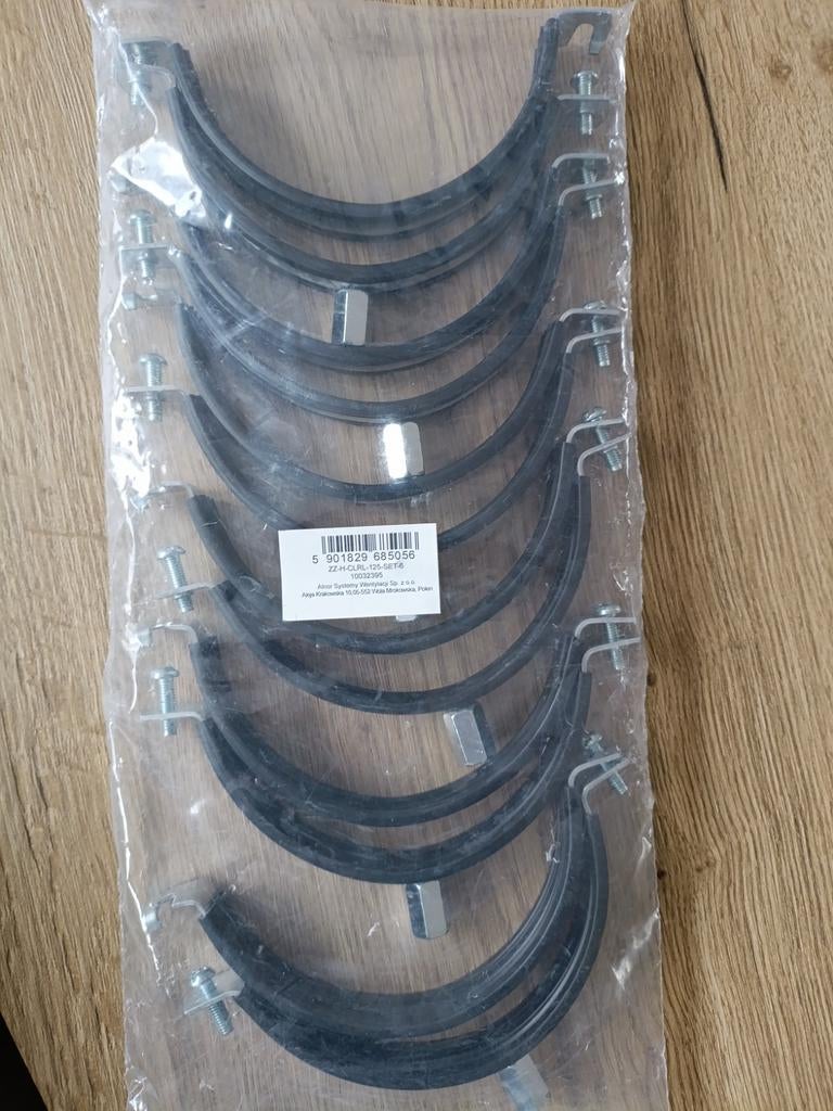 6 Nieuwe Ophangbeugels voor spiro buis // 125 mm, Nieuw, Ophalen of Verzenden, Minder dan 2 meter, 80 mm of meer