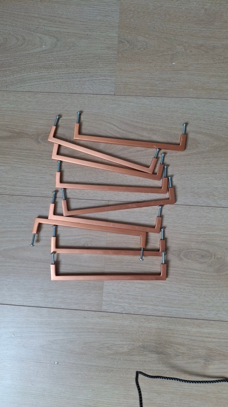 Koperkleurige handgrepen (9 stuks). 192mm, Ophalen of Verzenden, Zo goed als nieuw