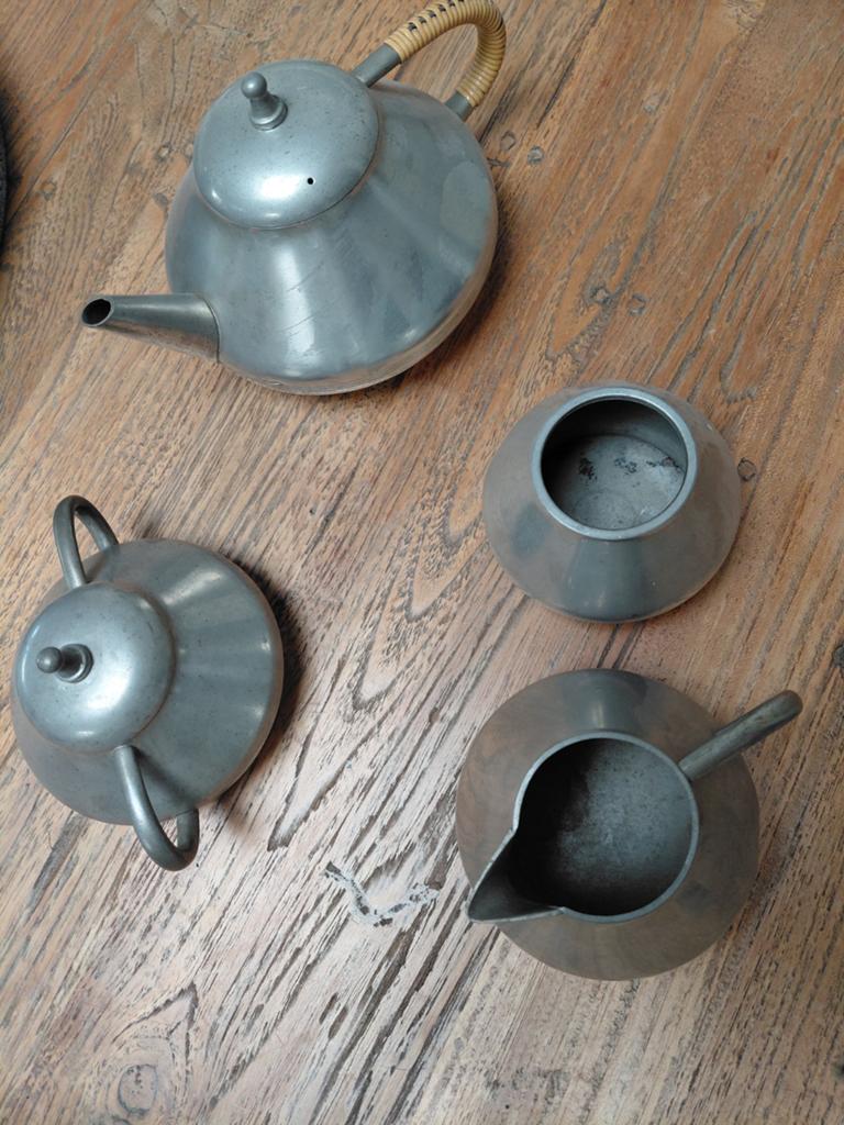 Tinnen thee serviesje, Antiek en Kunst, Ophalen of Verzenden