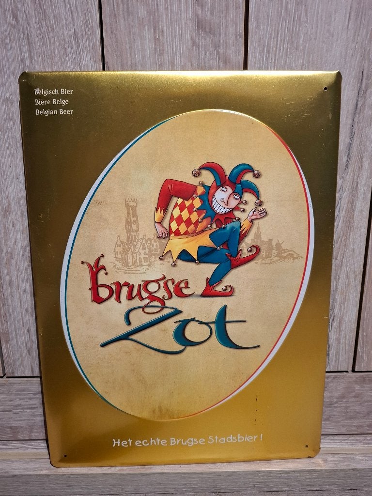 Reclamebord bier Brugse Zot, Ophalen of Verzenden, Nieuw, Reclamebord, Plaat of Schild, Overige merken