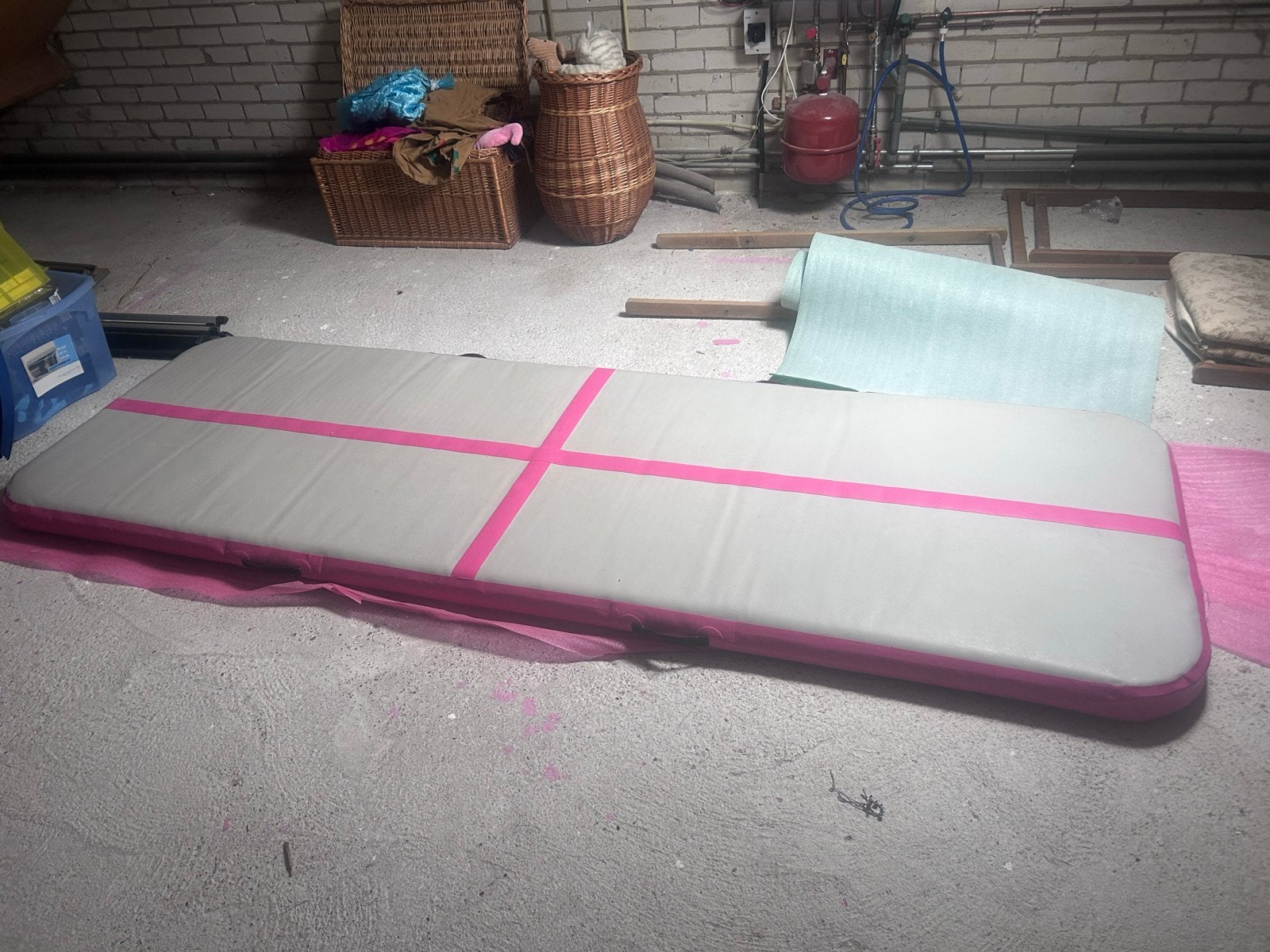 Roze Airtrack 3 meter met opbergtas - Zeer nette staat, Ophalen of Verzenden, Zo goed als nieuw