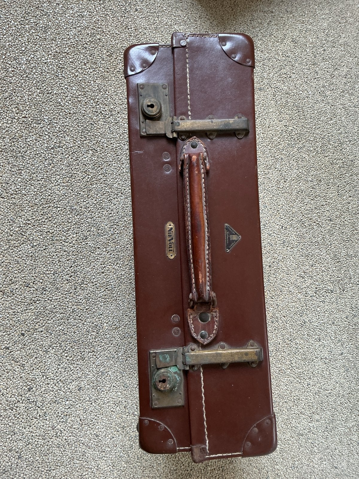 Vintage Koffer - Bruin met metalen sluitingen, Overige materialen, Gebruikt, Slot, 35 tot 45 cm
