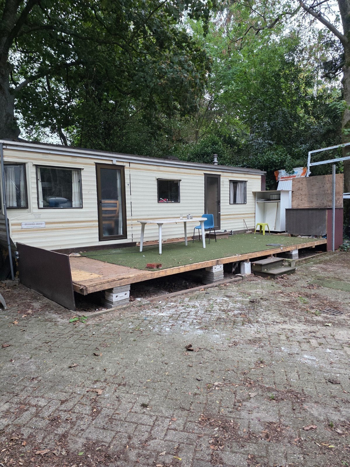 Woonunit stacaravan 3.70 x 9.70, Caravans en Kamperen, Rondzit, Airco, Tot en met 3, Particulier