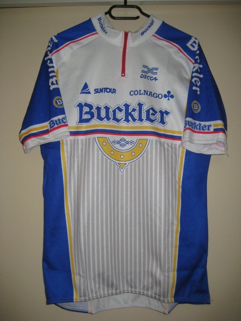 vintage wielershirt Buckler, merk Decca, mt EXL., Ophalen of Verzenden, Gebruikt, Kleding