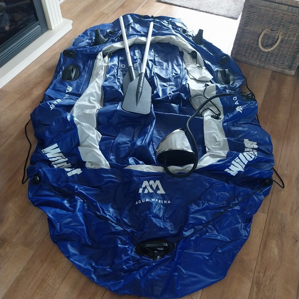 Rubberboot opblaasbaar aqua marina wildriver, Ophalen of Verzenden, Zo goed als nieuw, Dubbelbladige peddel