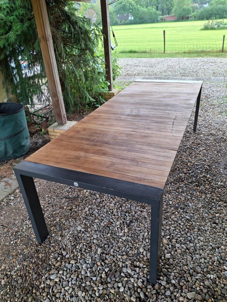 Tuintafel suns uitschuifbaar 270cm x 100 cm bij 75 hoog., Tuin en Terras, Tuintafels, Ophalen, Rechthoekig, Hout