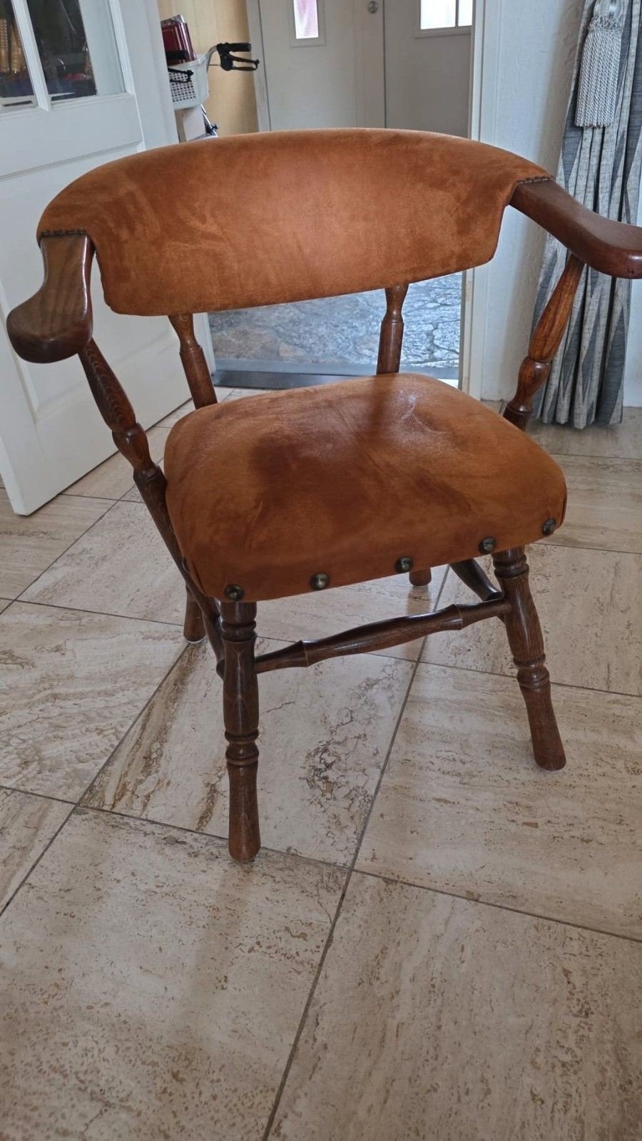 6 Antieke houten stoelen met gestoffeerde zitting, Ophalen