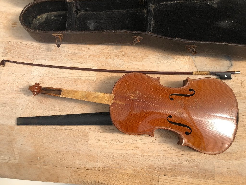 Oude 4/4 duitse viool, Muziek en Instrumenten, Strijkinstrumenten | Violen en Altviolen, Gebruikt, Viool, Ophalen of Verzenden