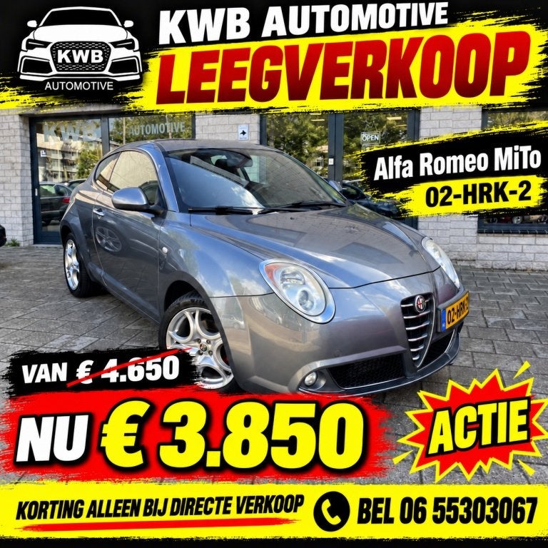 Alfa Romeo MiTo 1.4 T Sport | Airco APK | Distributie vervan, Auto's, Gebruikt, 4 cilinders, 49 €/maand, Origineel Nederlands