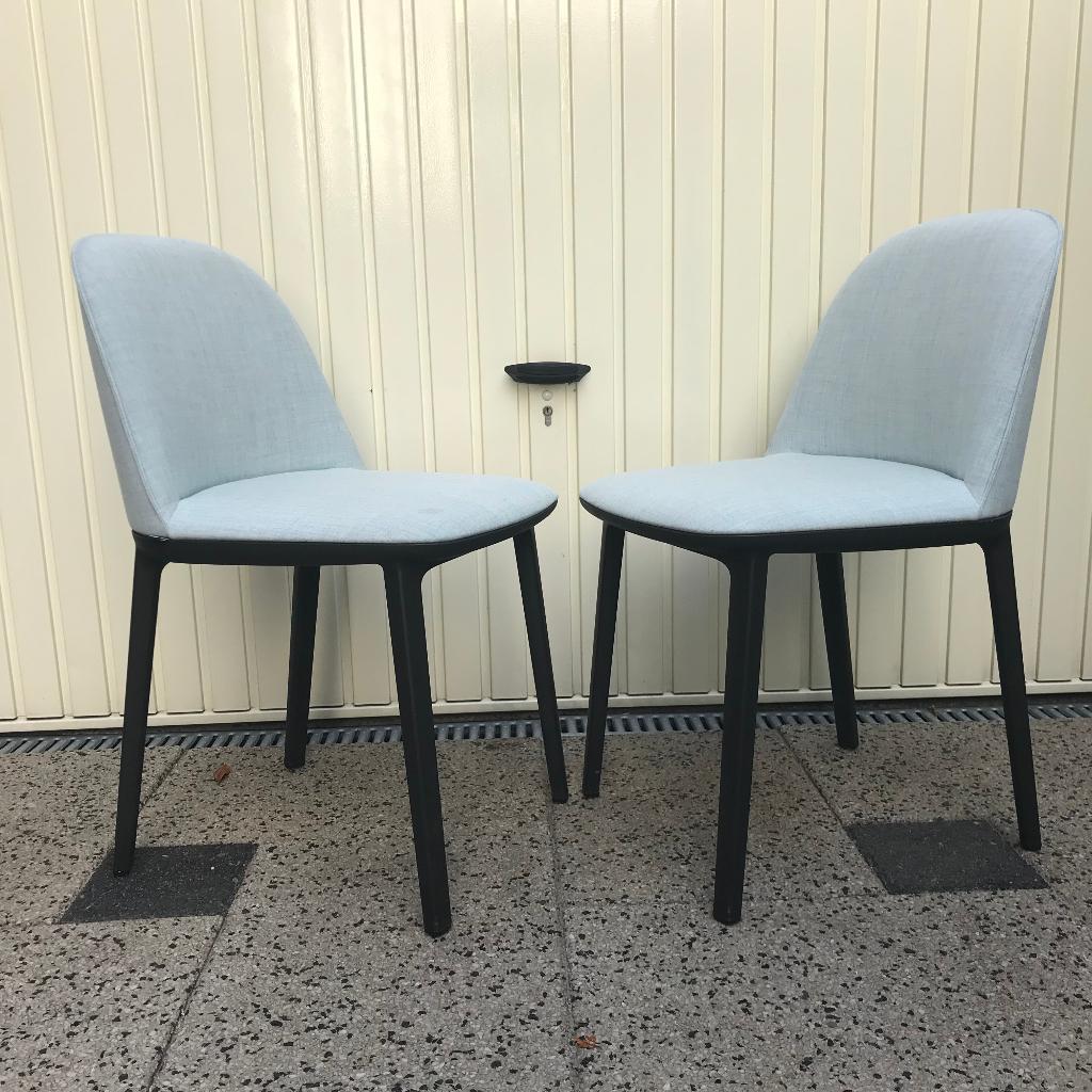 2 Vitra Softshell soft shell side chair chairs stoel stoelen, Huis en Inrichting, Stoelen, Eén, Stof, Blauw, Ophalen