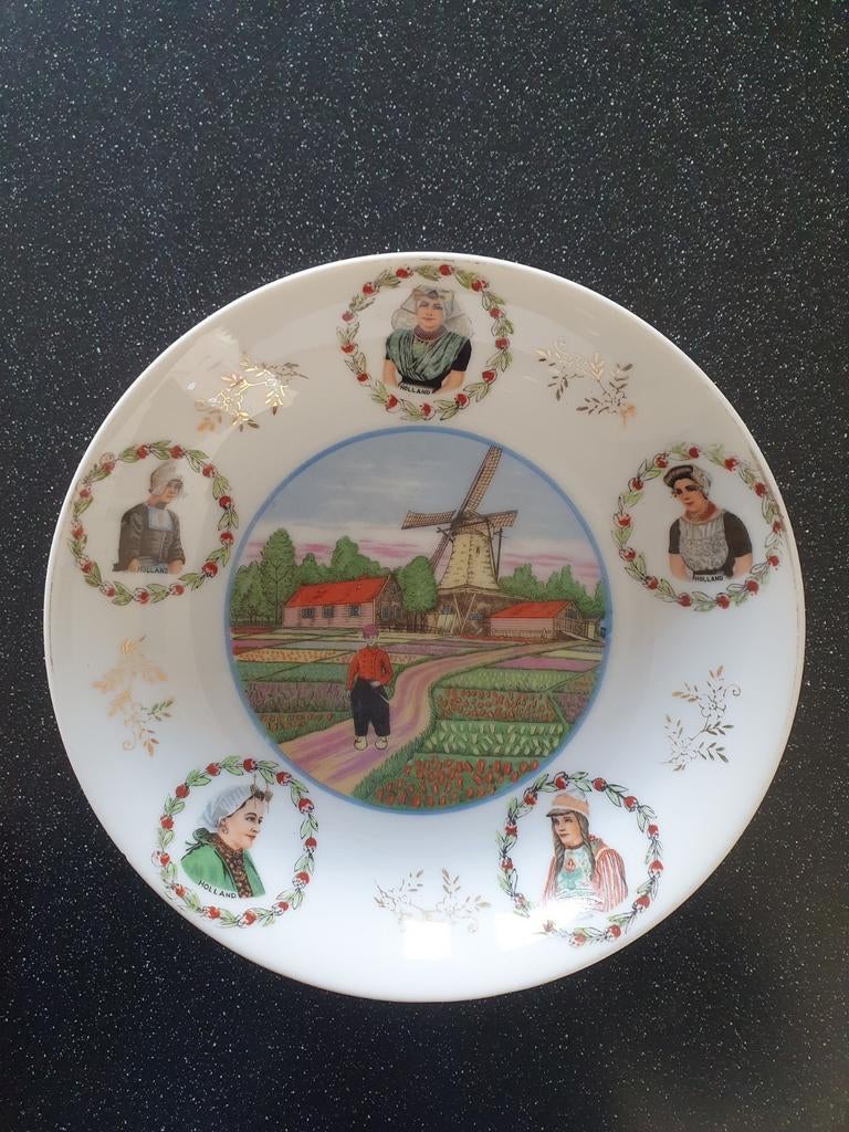 Decoratieve Hollandse Wandbord - Molen & Klederdracht, Ophalen