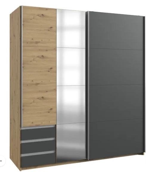 Teab: Kledingkast Dorgen 198x175x64 cm, Ophalen, Gebruikt, Eikenhout, Met lade(s)