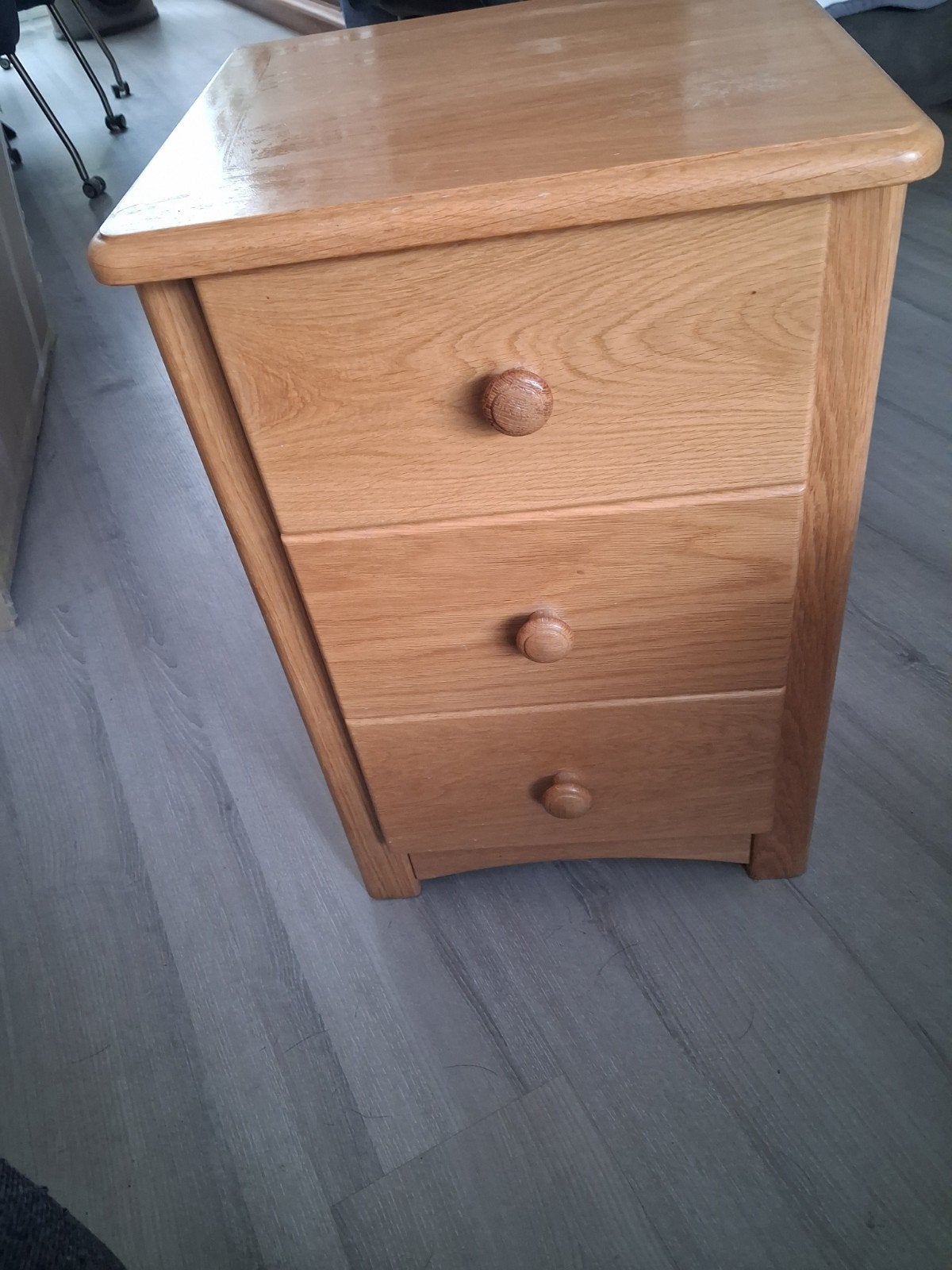 Eiken kastje met 3 lades - 60x35x40 cm, Ophalen, Minder dan 50 cm, Gebruikt, Eikenhout