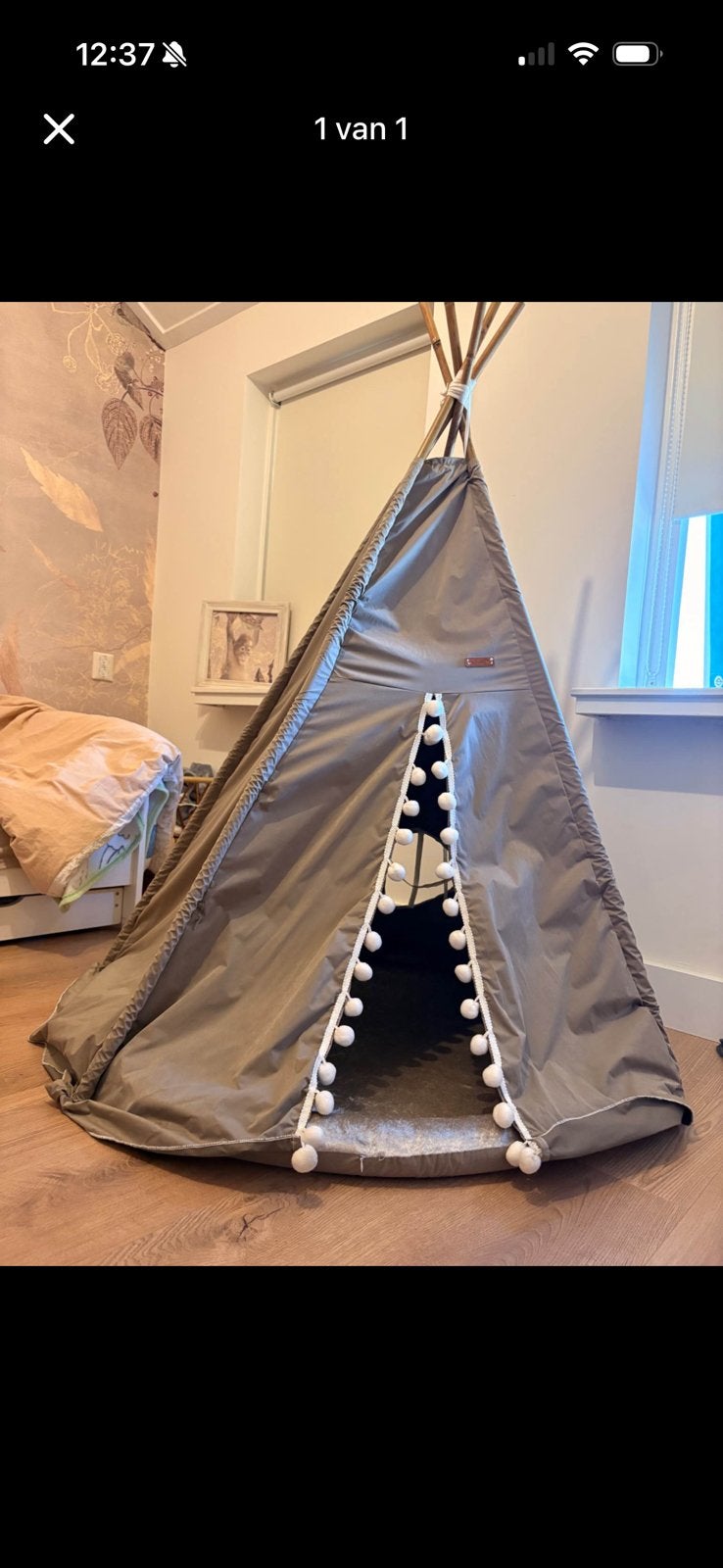 Handgemaakte tipi tent met onder mat, Ophalen of Verzenden, Zo goed als nieuw
