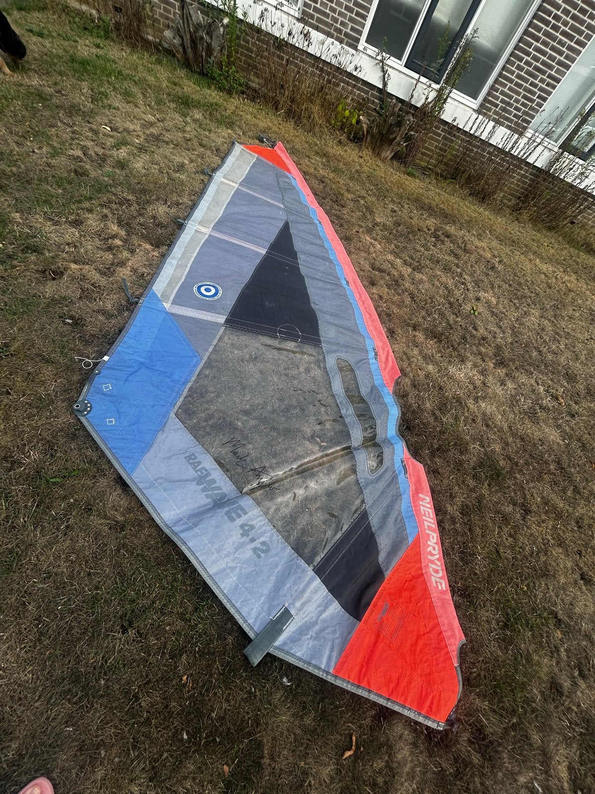 Windsurf: zeilen, masten, gieken, Watersport en Boten, Gebruikt, Met giek, 3.5 tot 5 m², Ophalen of Verzenden