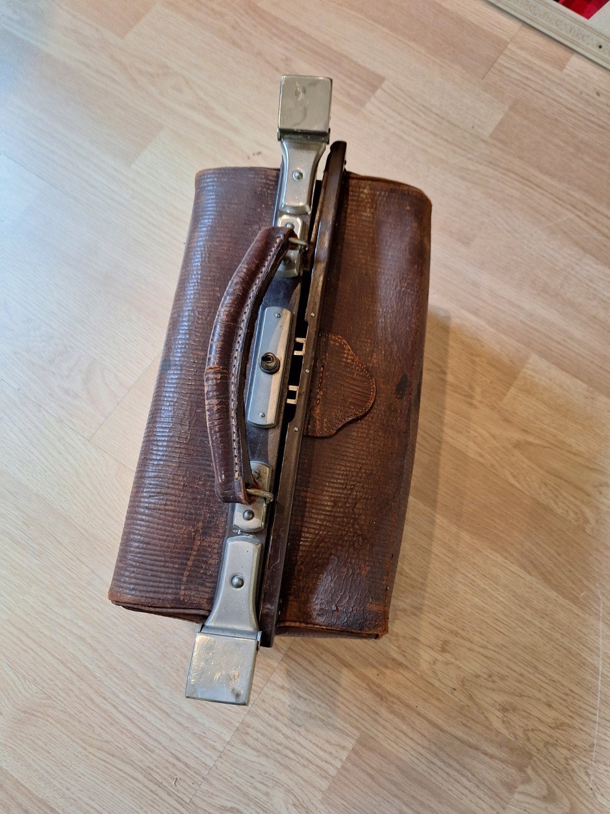 Vintage Leren Dokterstas / Reistas - Antiek Bruin, Antiek en Kunst, Ophalen of Verzenden
