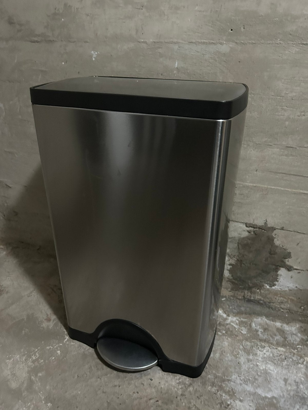 SimpleHuman Pedaalemmer - 38 L - Geborsteld RVS, Ophalen, Gebruikt, Met pedaal, Rvs
