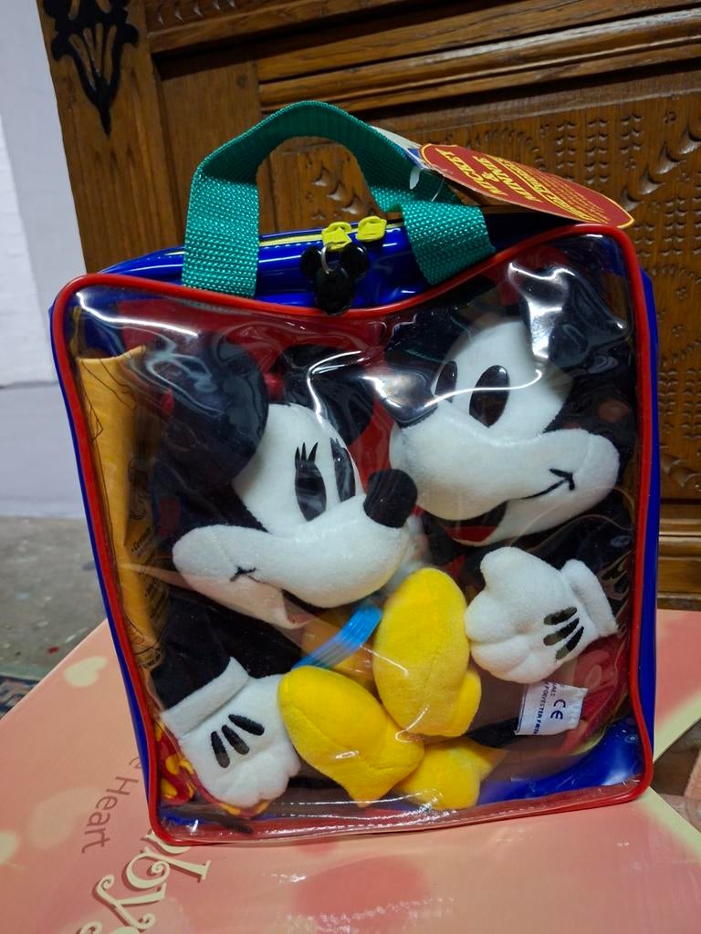 Vintage Disney Mickey & Minnie Mouse Finger Puppet Set, Verzamelen, Disney, Nieuw, Knuffel, Mickey Mouse, Ophalen of Verzenden