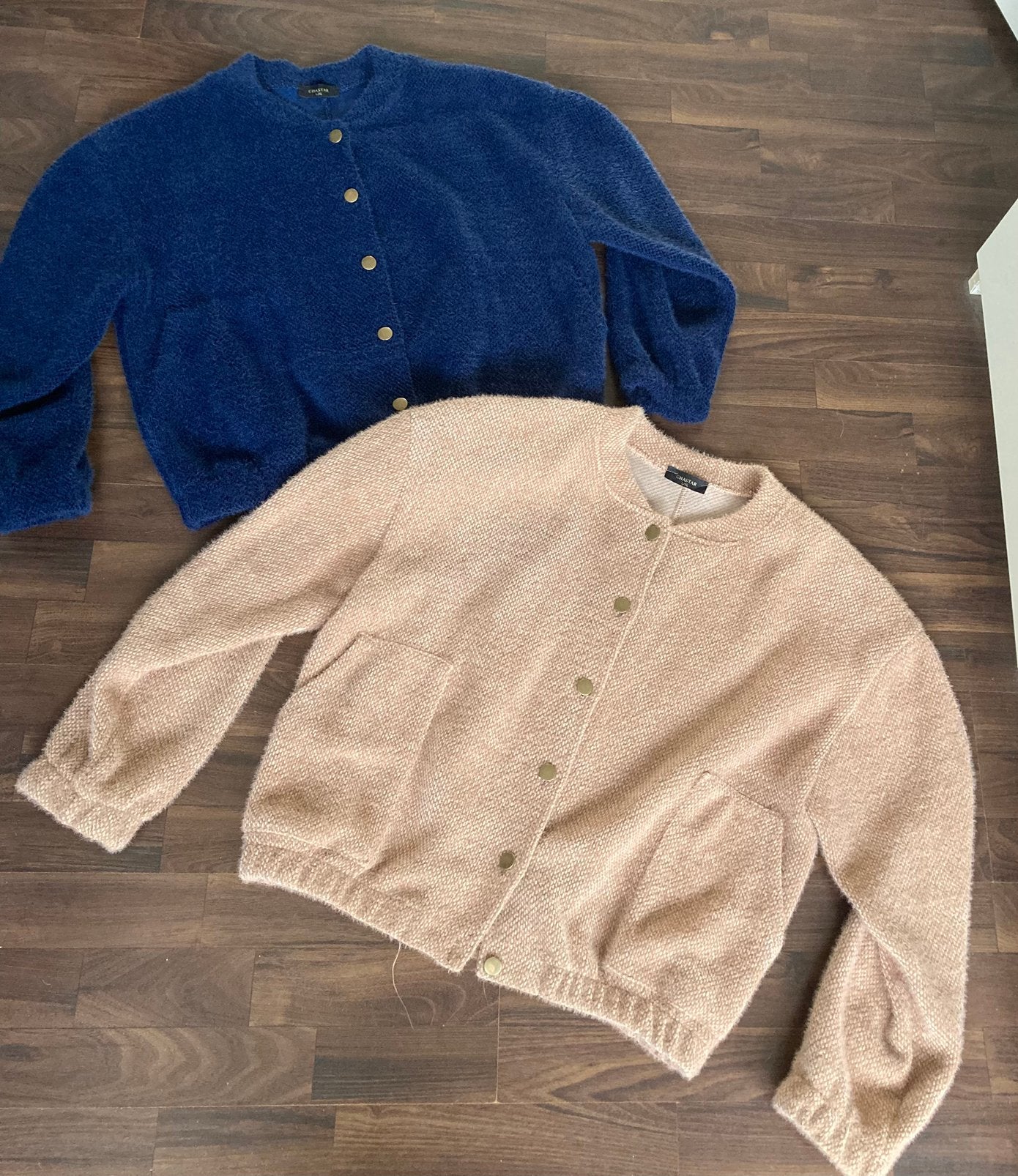2x Chastar bomber jasje vest camel blauw L XL 40 42 izgs, Overige kleuren, Maat 42/44 (L), Ophalen of Verzenden, Zo goed als nieuw