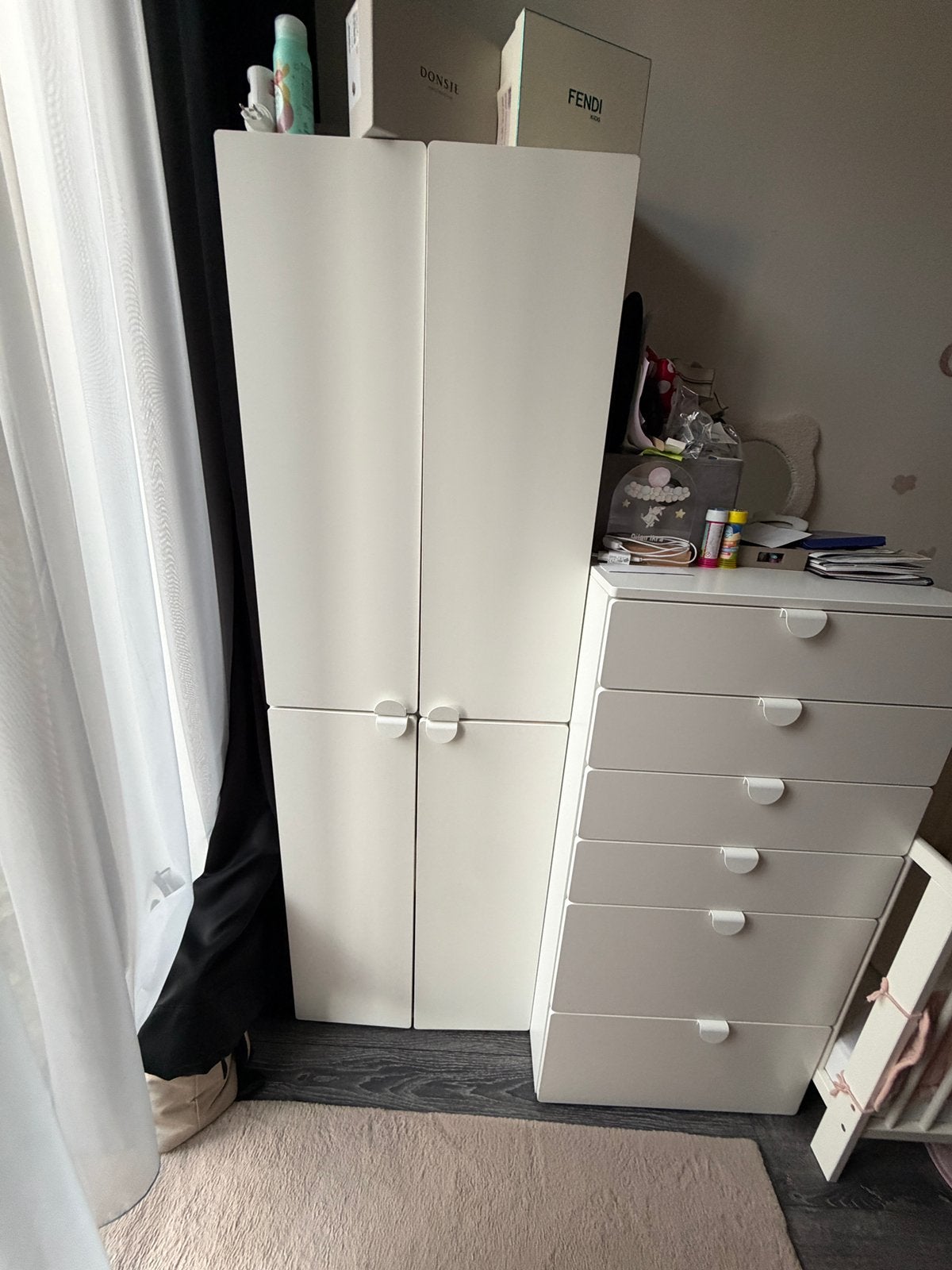 Witte kast Kinder kamer kast/ ladekast en ledikant, Ophalen, Gebruikt