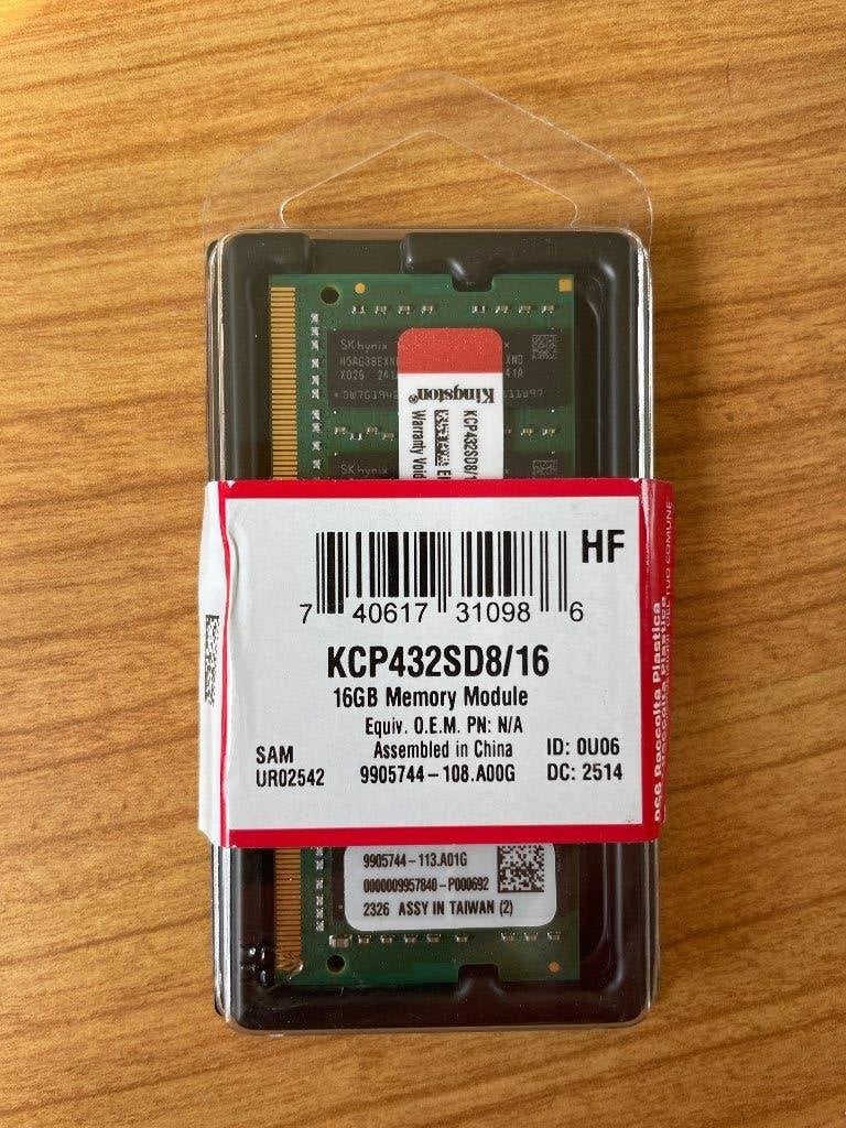 Kingston 16GB DDR4 3200MT/s Non-ECC Unbuffered SODIMM, Computers en Software, Gebruikt, DDR4, Ophalen of Verzenden, Laptop