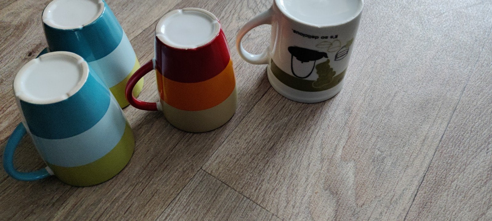 3 koffiekopjes en 1 theemok, Ophalen, Gebruikt, Overige merken, Keramiek
