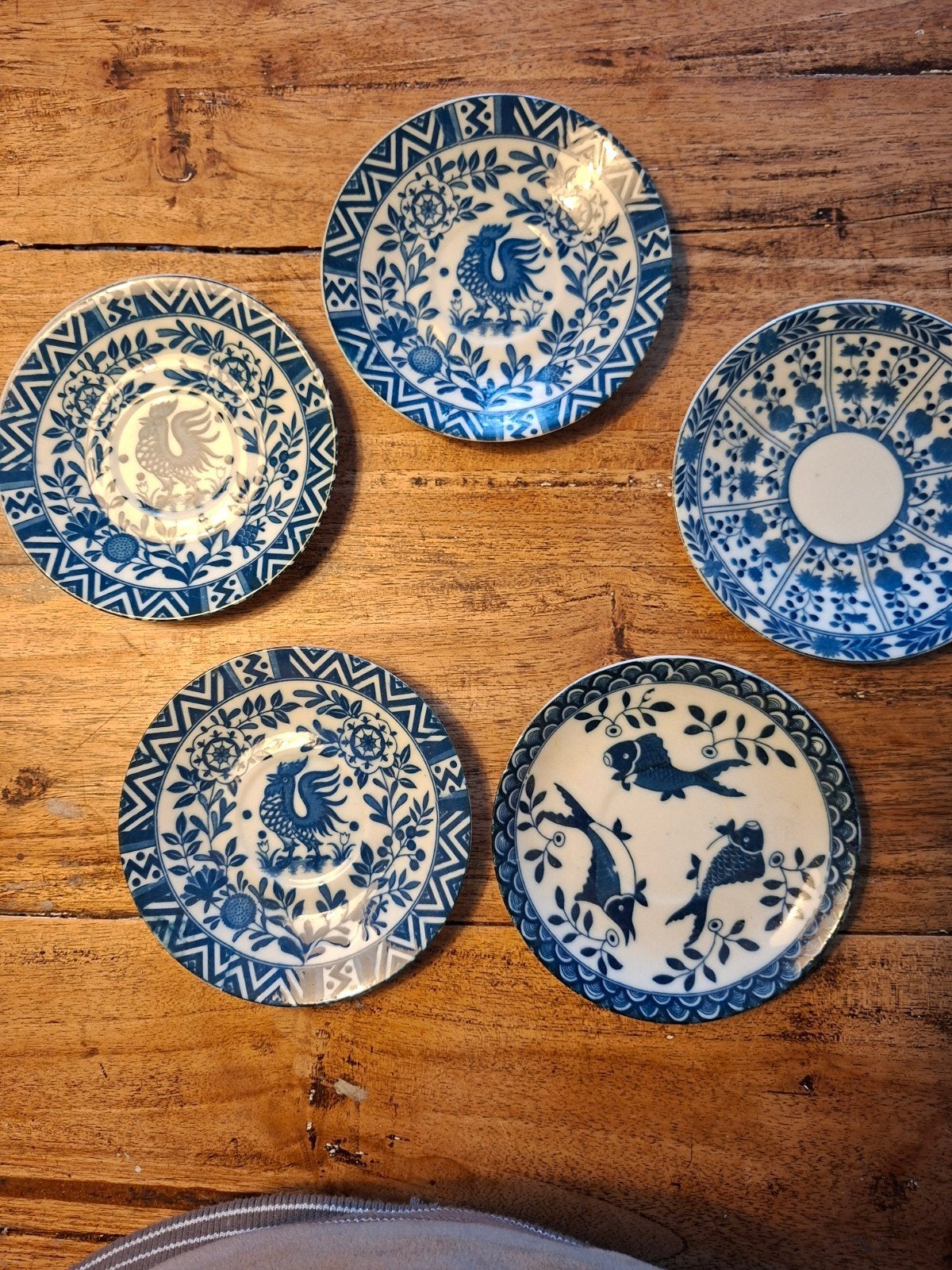 Antiek Delfts Blauw Servies - Kopjes en Schotels, Ophalen of Verzenden