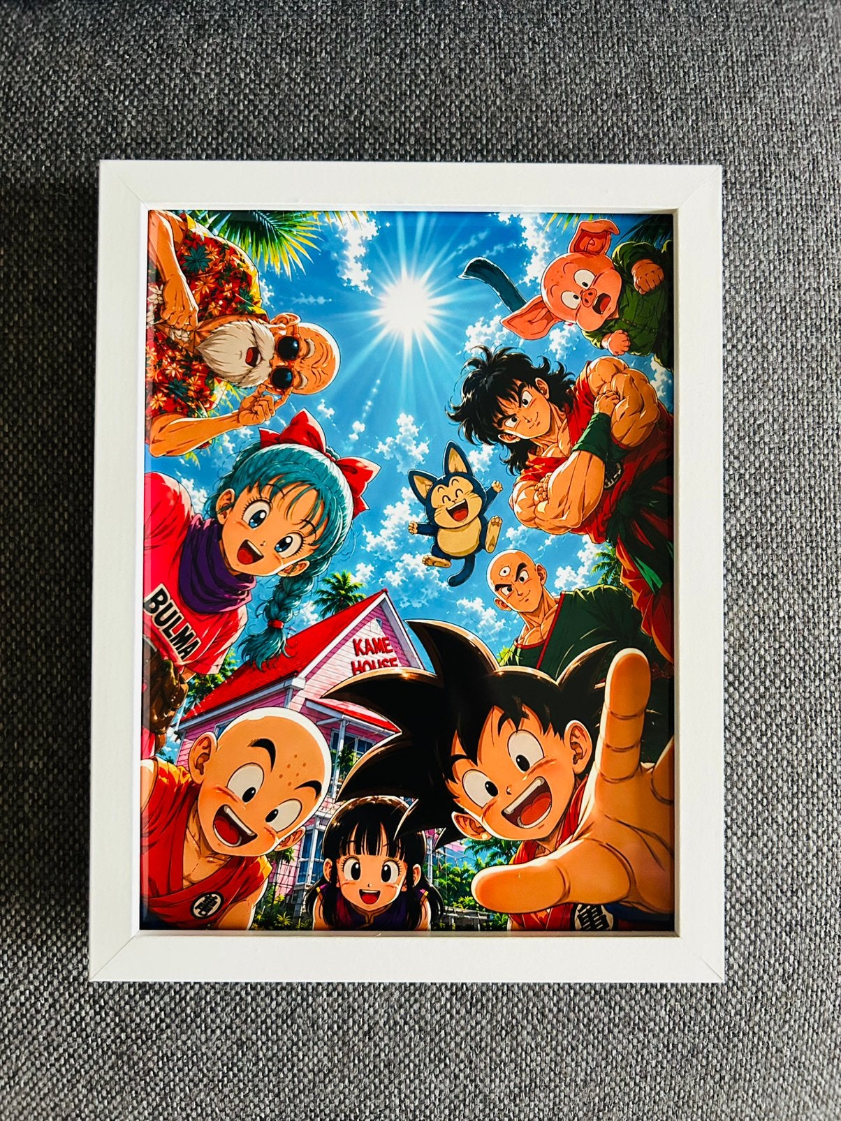 Dragon Ball Groepsfoto poster in witte lijst (10x15 cm), Verzenden, Kuifje, Nieuw, Plaatje, Poster of Sticker