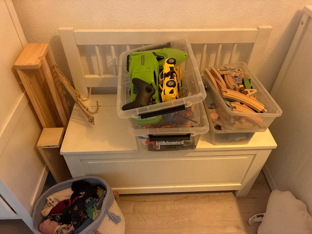 Bankje met klep, Ophalen, Gebruikt, Overige typen, Wit