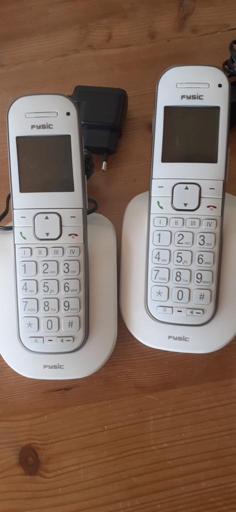 FYSIC telefoon, Telecommunicatie, Vaste telefoons | Handsets en Draadloos, Ophalen, 2 handsets
