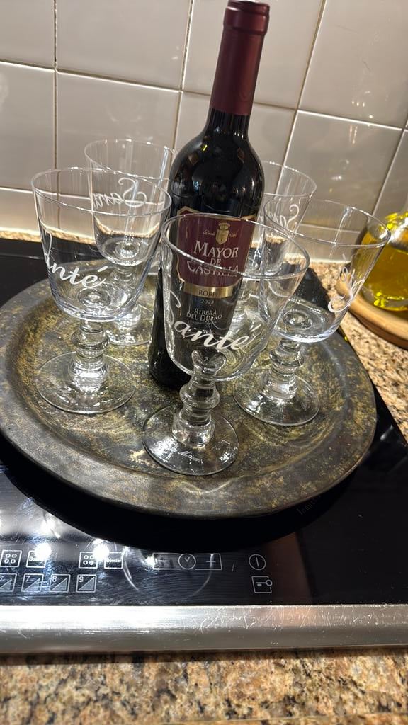 Set van 5 Rivièra Maison wijnglazen, Glas of Glazen, Ophalen of Verzenden, Overige stijlen, Glas