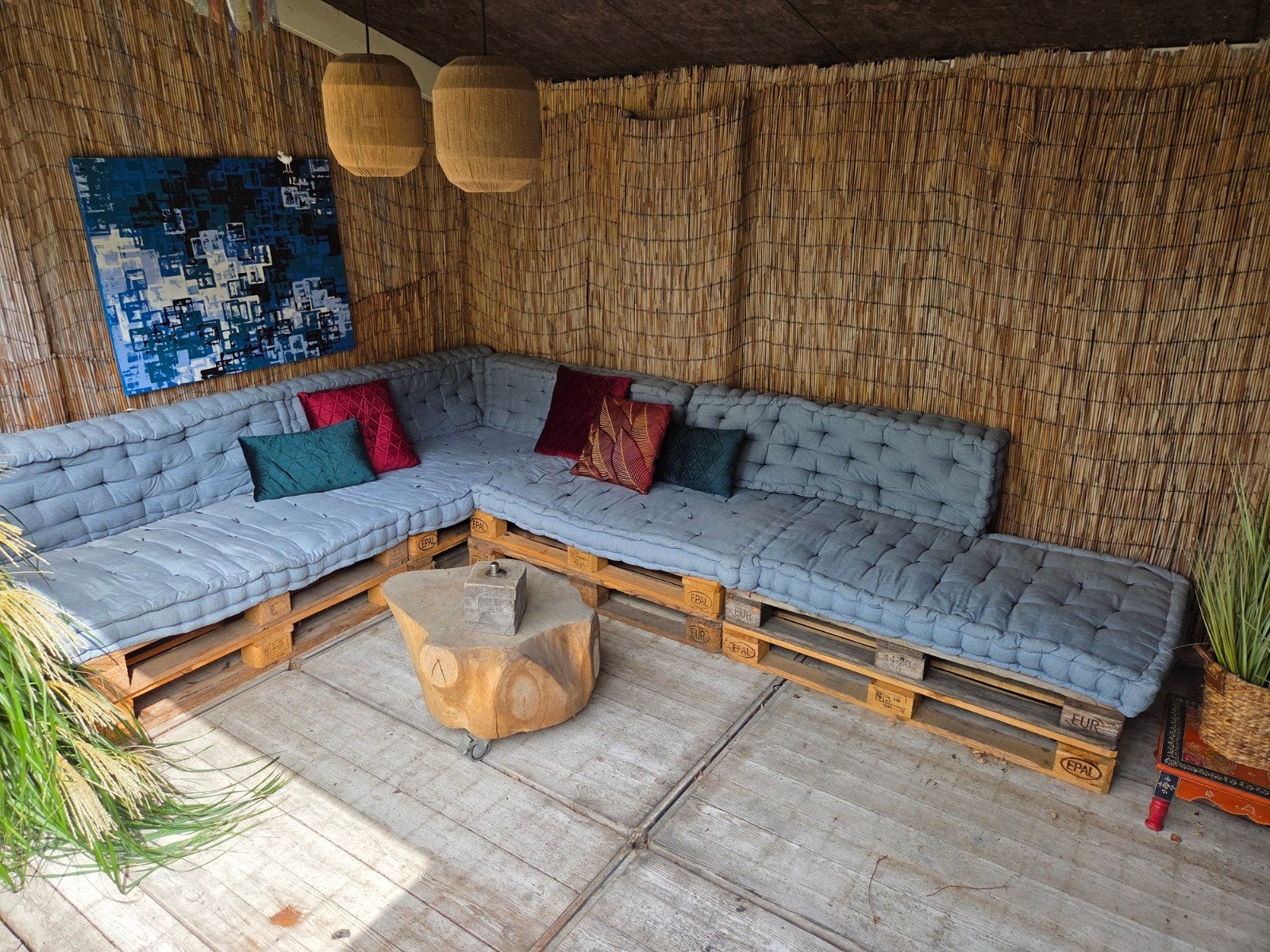 grote pallet loungebank, modulair, Ophalen