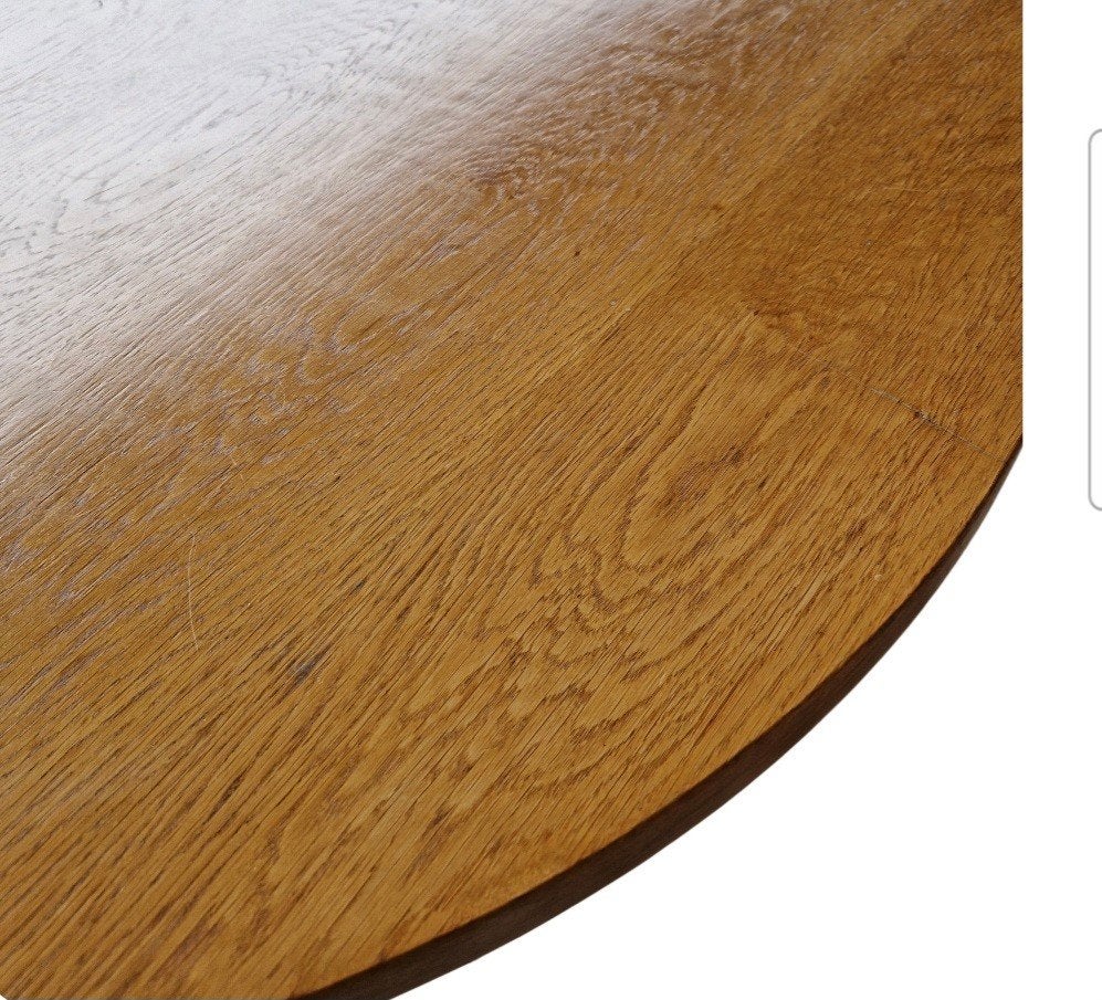 Foto 3 van vintage ronde tafel eettafel bamboe eiken