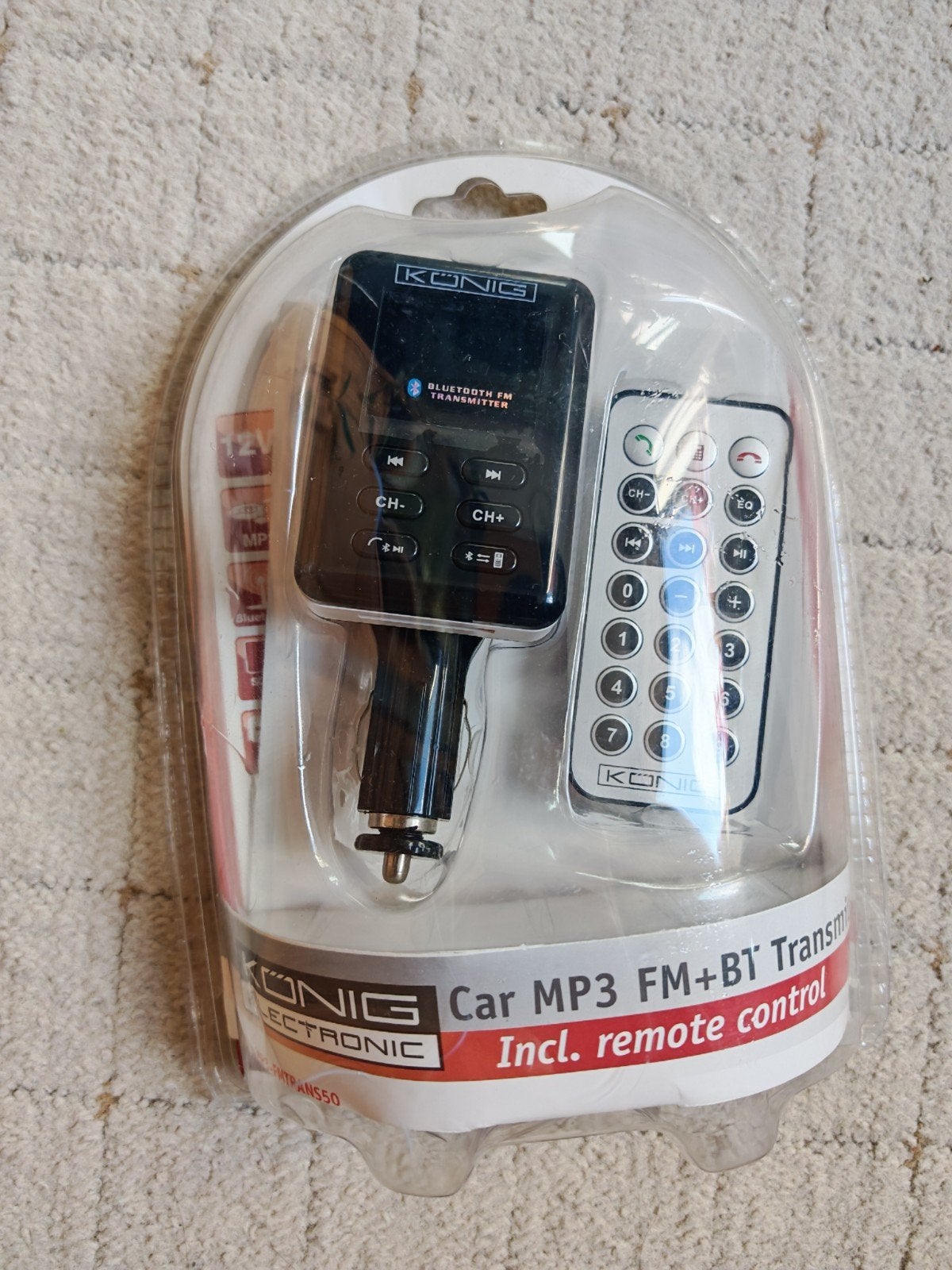 Car MP3 FM+BT Transmitter - Konig MP3-FMTRANS50, Ophalen of Verzenden, Nieuw