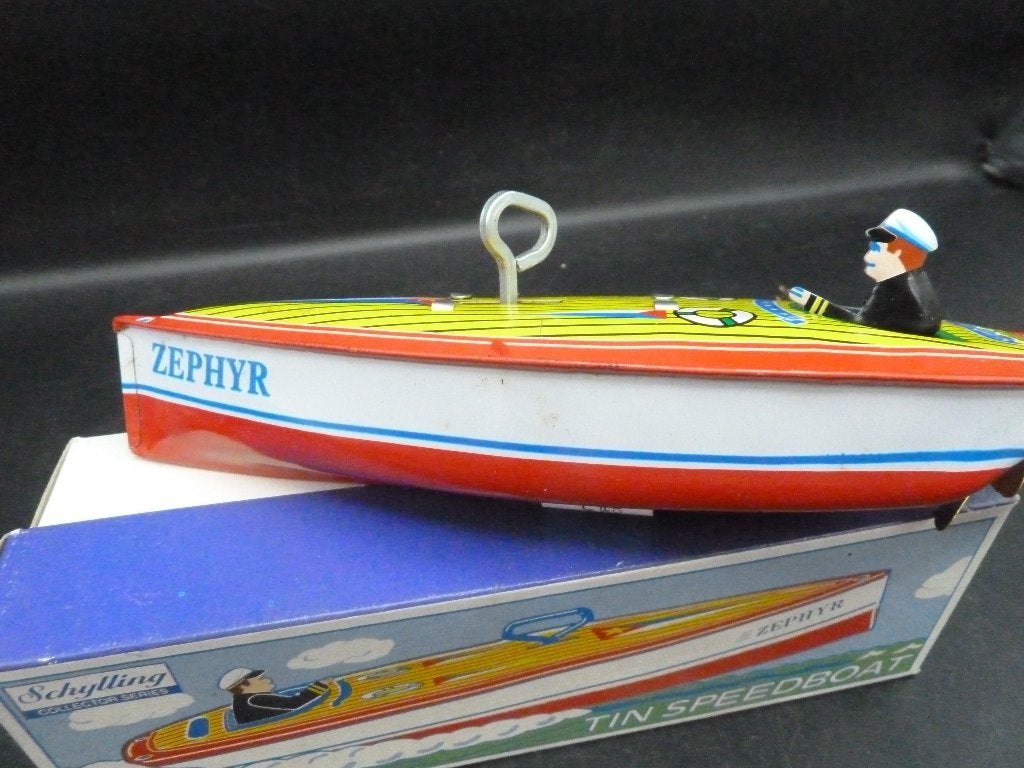 Schylling opwindbare blikken boot Zephyr, Antiek en Kunst, Ophalen of Verzenden