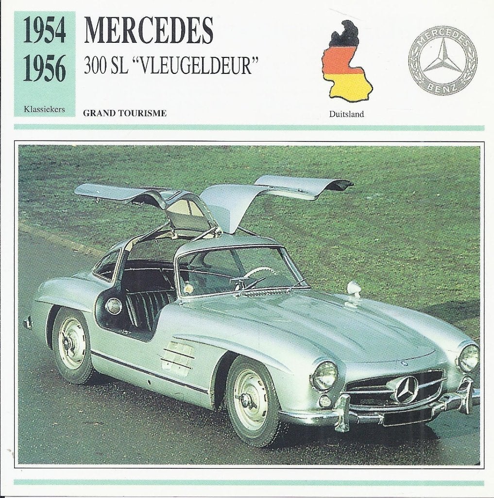 Ma840 autokaart mercedes 300 sl vleugeldeur ( 1954 - 1956 ), Ophalen of Verzenden, Zo goed als nieuw, Auto's