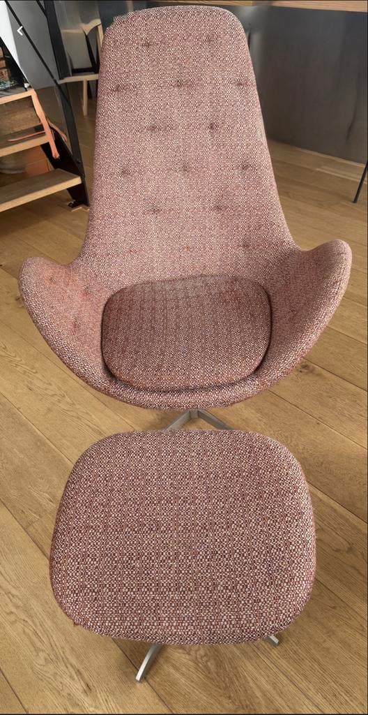Comfortabele fauteuil met voetenbank - Zo goed als nieuw, Ophalen, Minder dan 75 cm, Scandinavisch, Zo goed als nieuw