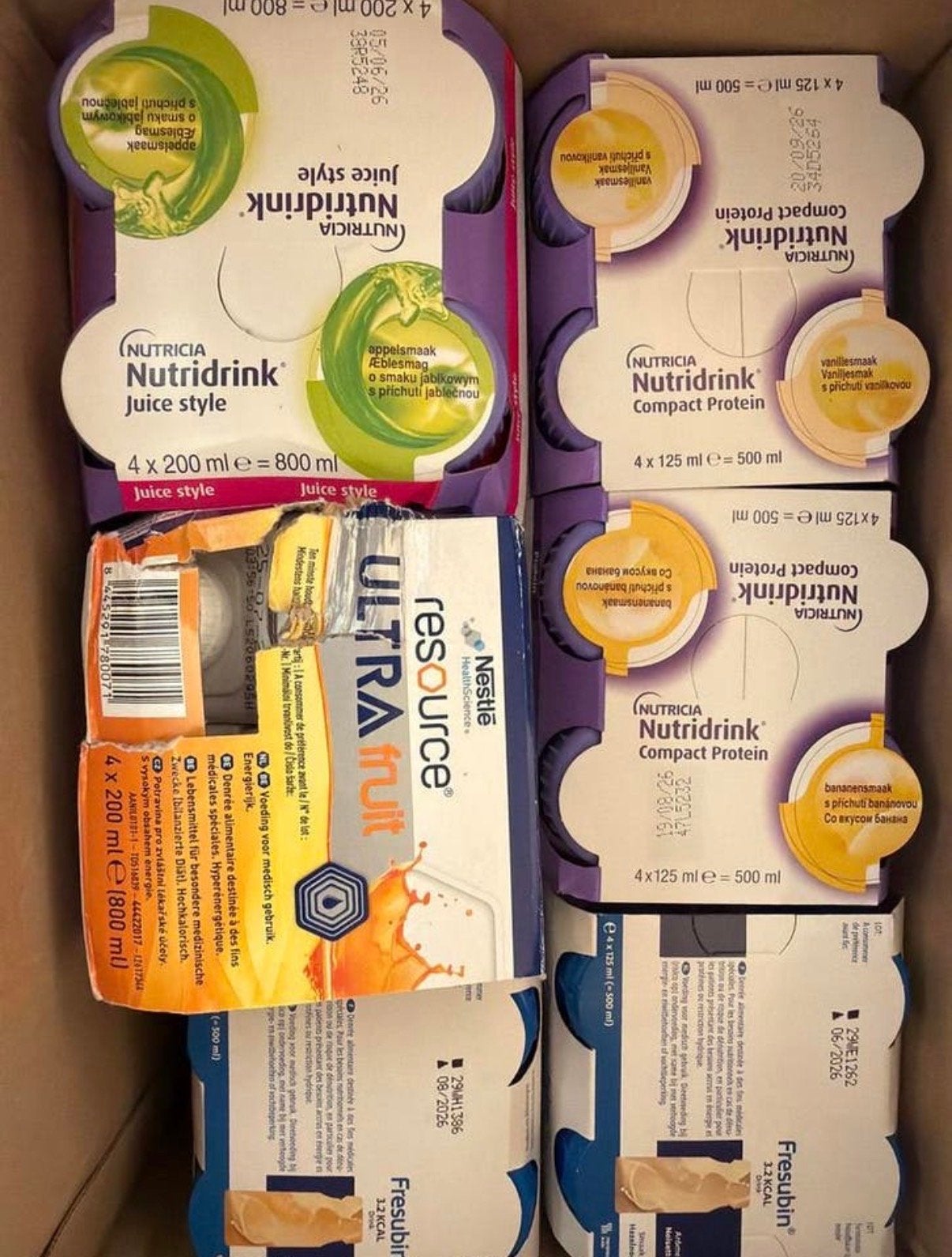 72 flesjes Nutridrink Fresubin in 8 smaken voor afwisseling, Ophalen of Verzenden