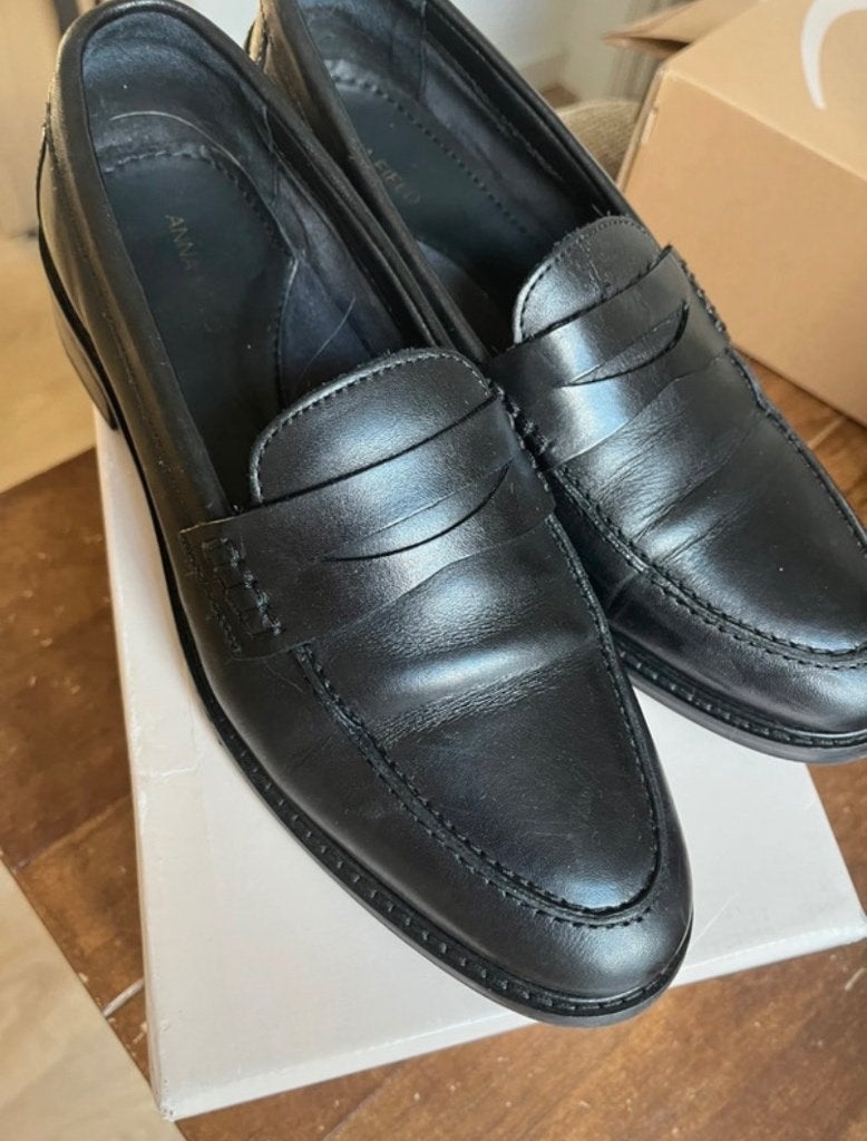 Leren loafers zwart maat 40, Anna Field, Verzenden, Zo goed als nieuw, Instappers