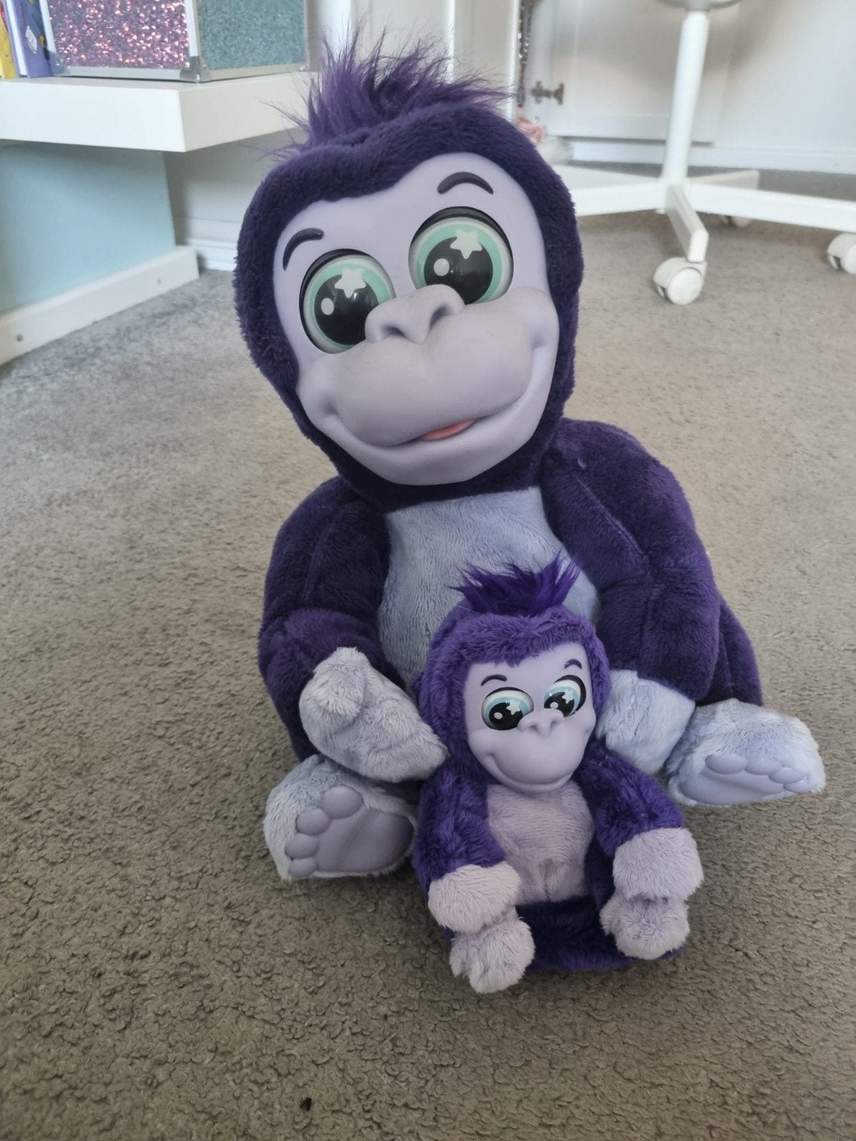 Animagic Tiki en Toko Gorilla Interactieve Knuffels, Paars, Overige merken, Met geluid, Overige karakters