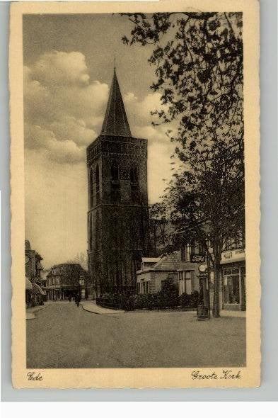 Ede Groote Kerk+ Ford gagage/benzinepomp st 1934 uitg Haweko, Ophalen of Verzenden, 1920 tot 1940, Gelopen, Gelderland