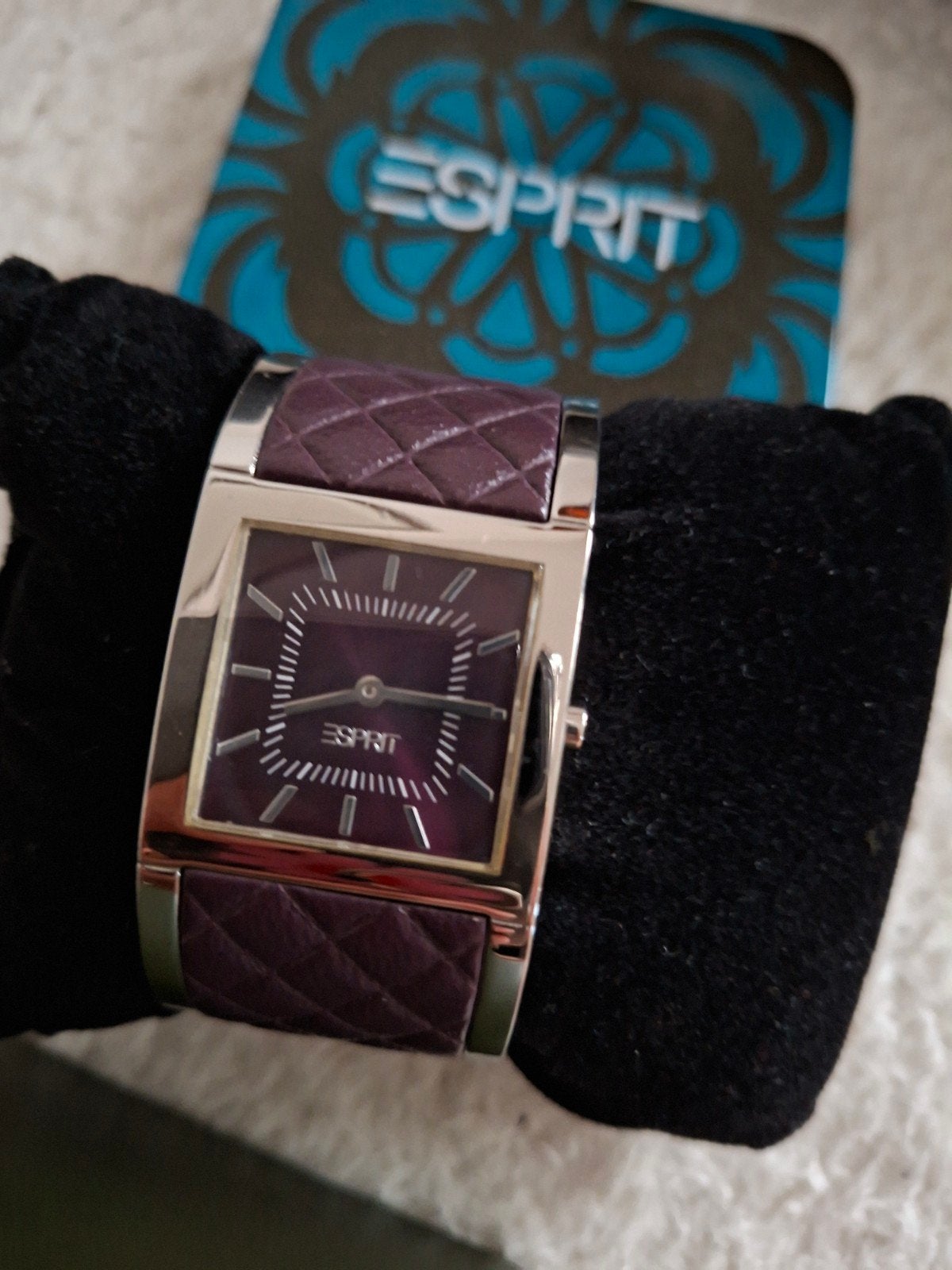 ESPRIT Horloge, Ophalen of Verzenden, Zilver, Leer, Gebruikt