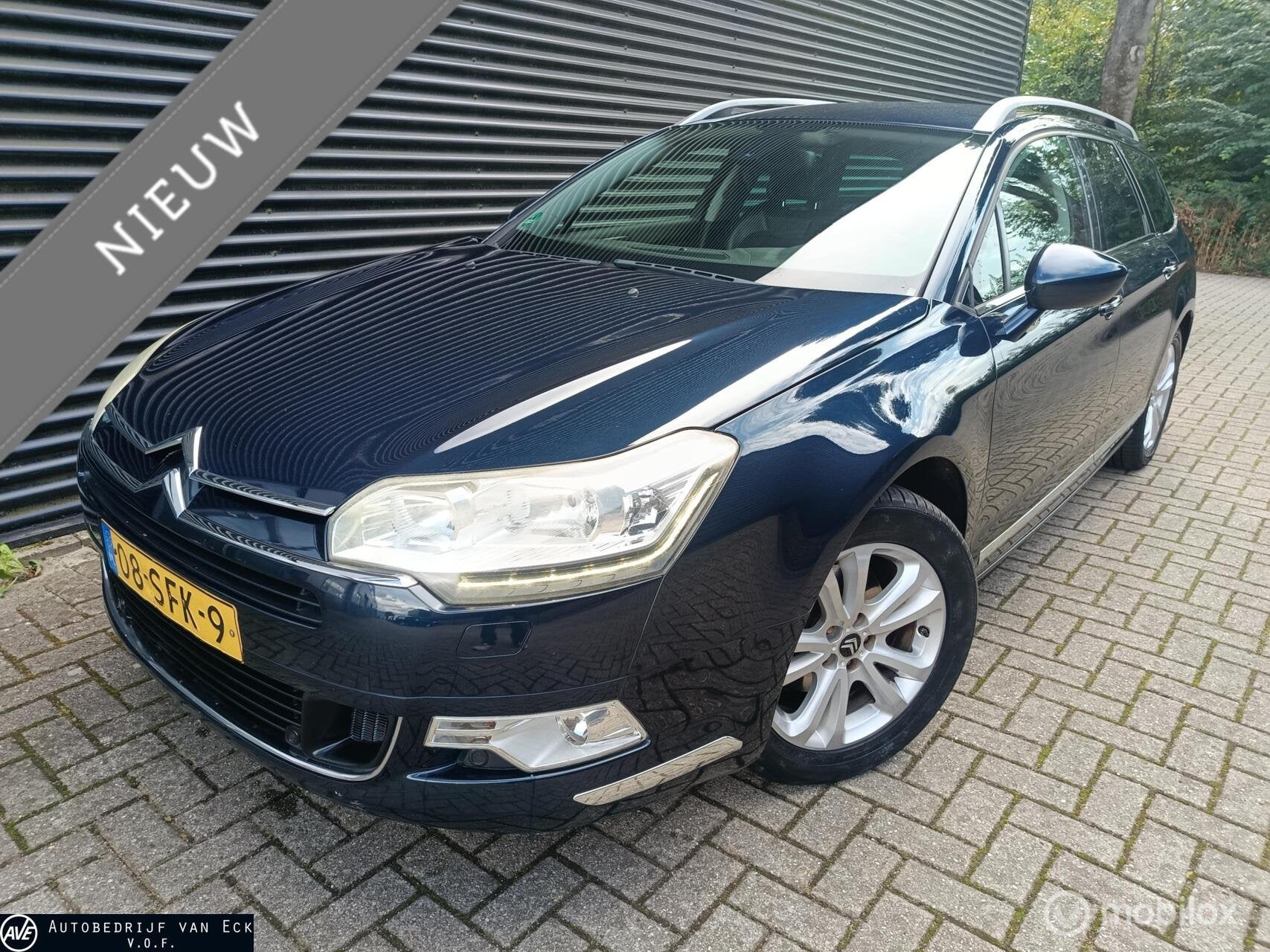 Citroen C5 Tourer 1.6 THP Business climate, cruise, stoelver, Auto's, Citroën, Euro 5, Gebruikt, Zwart, Blauw