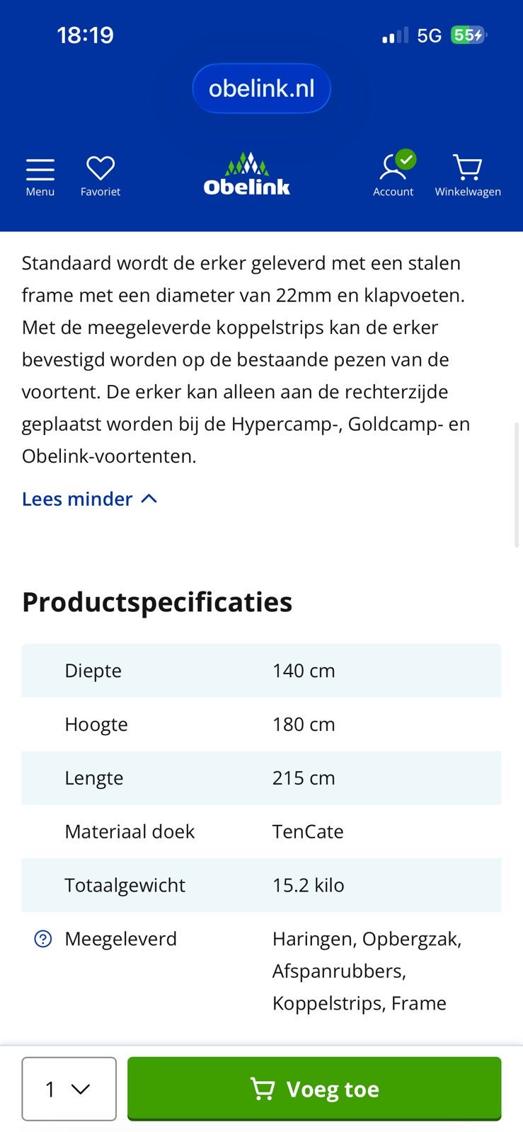 Zijtent grijs., Ophalen, Zo goed als nieuw, Tot en met 4