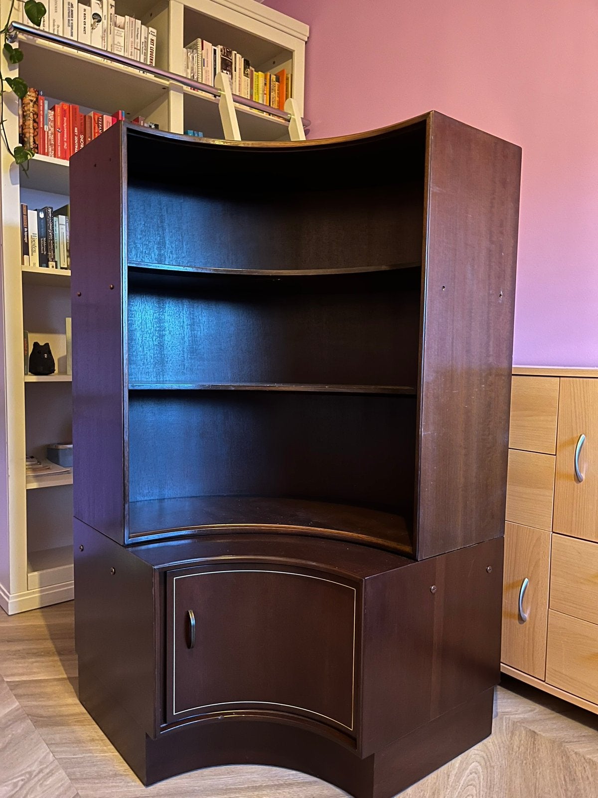 Vintage midcentury hoekkast van Kempkes Formule, Ophalen, Met deur(en), 100 tot 150 cm, 50 tot 100 cm