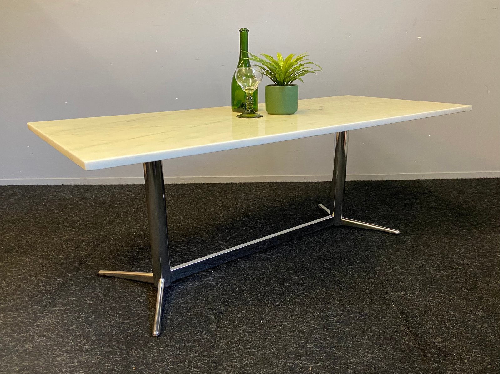 Vintage XL marmeren salontafel jaren 50/60 Midcentury table, Huis en Inrichting, Tafels | Salontafels, Ophalen, Overige materialen