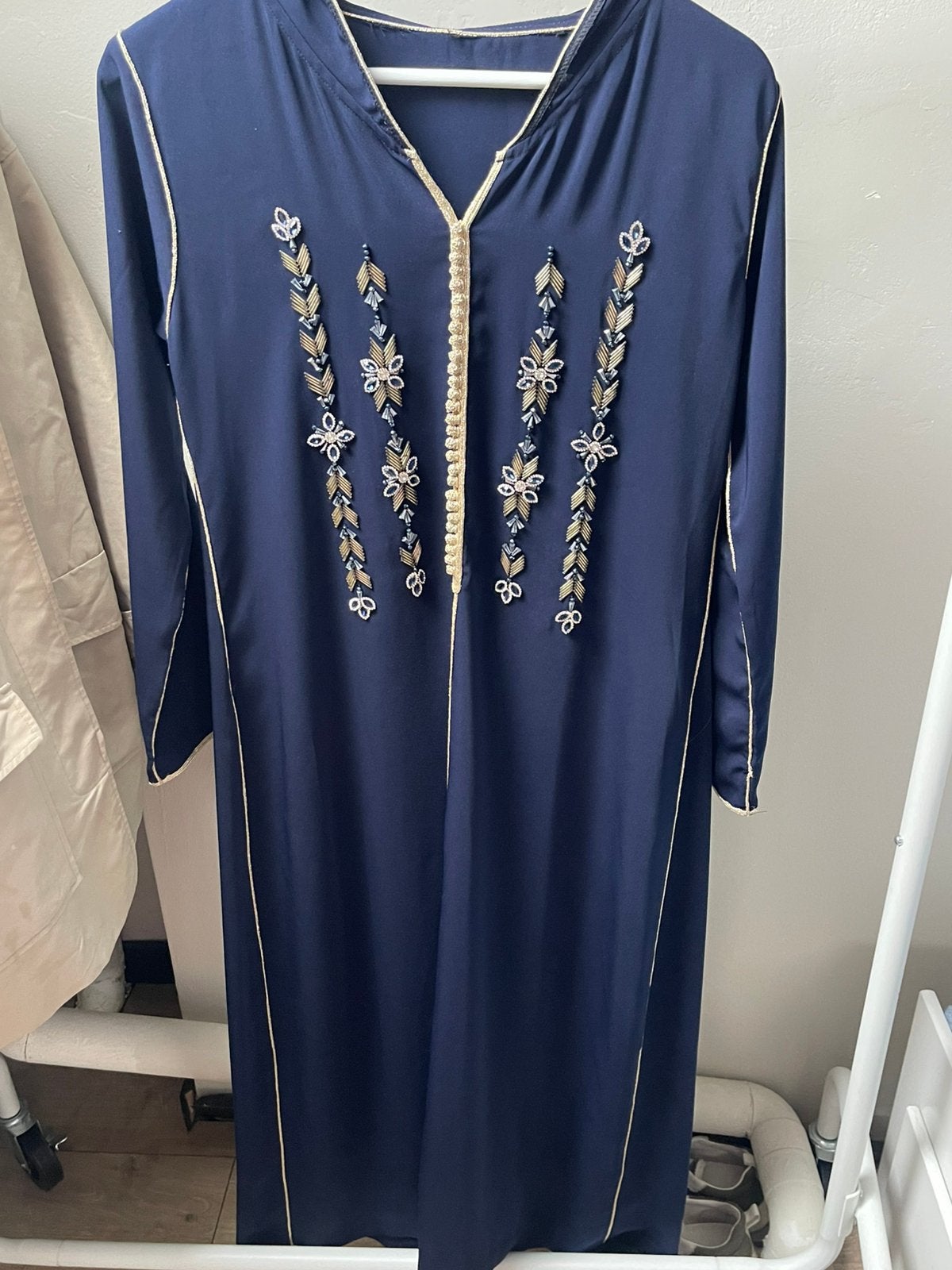 Marokkaanse kaftan, Maat 38/40 (M), Blauw, Ophalen of Verzenden, Zo goed als nieuw