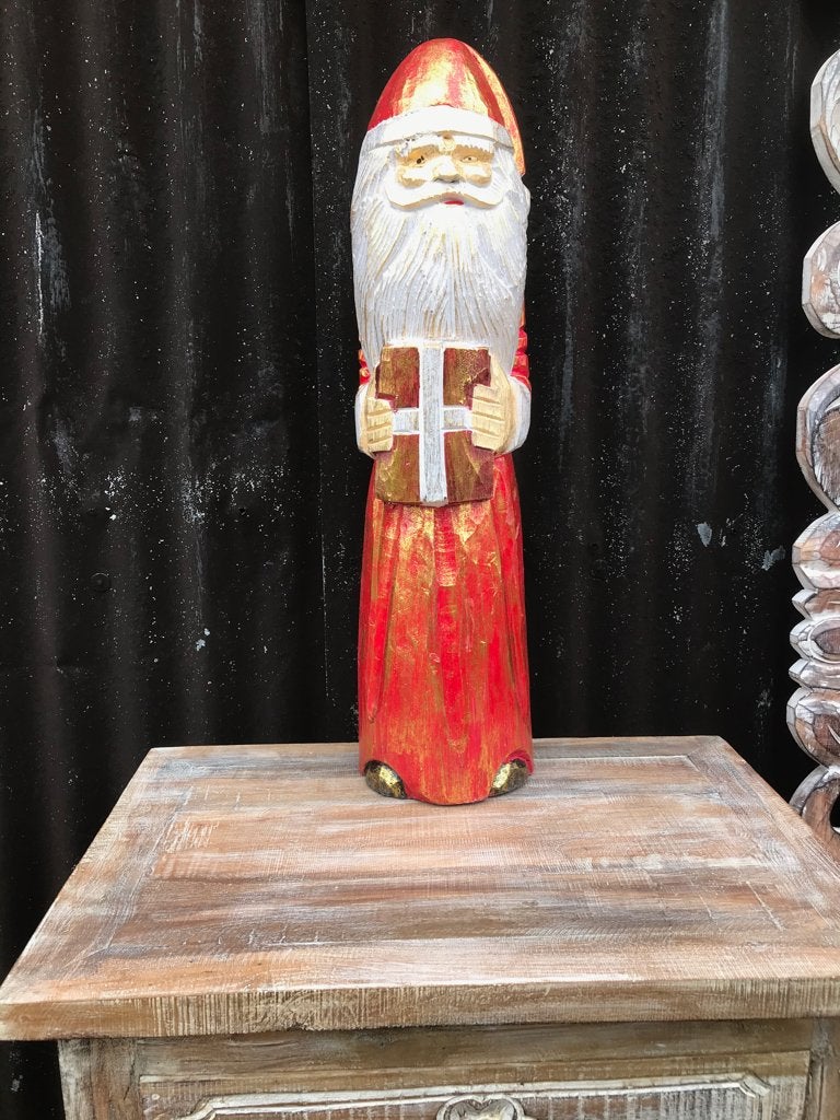 Houtsnijwerk kerstman uit bali handwerk indonesie kerst, Diversen, Kerst, Nieuw, Ophalen of Verzenden, https://verburgtvintage.nl/#contact